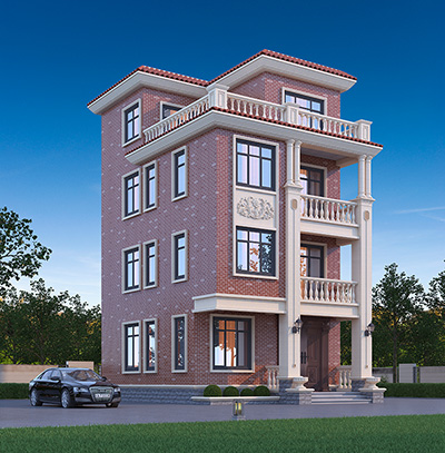 四層歐式小面積別墅設(shè)計圖BZ436-簡歐風格